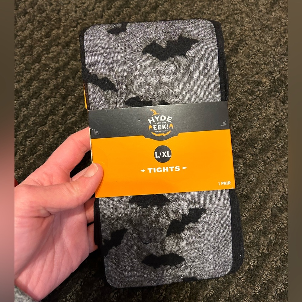 Women's Bat Sheer Halloween Tights - Hyde & EEK! Boutique™ Black Size L/XL NWT